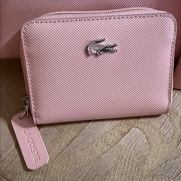 LACOSTE Large L.12.12 Concept Tote Bag, small wallet and wristlet bundle Pink - Picture 2 of 16